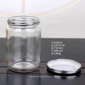 3oz 8oz 12oz cylinder glass jar for honey jam with silver twist off tinplate cap